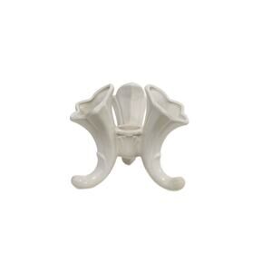 Vintage Mid‑Century Ivory Porcelain Flower Form Taper Candle Holde Japan Made